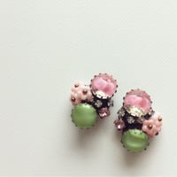 〖PIERCE・EARRING〗ドルチェヴィータ ピア・イヤリング ピンク×グリーン