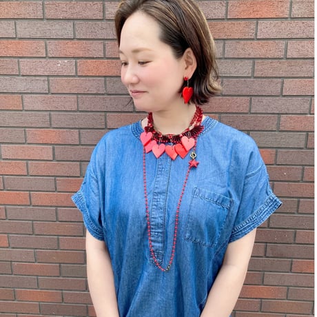 〖NECKLACE〗ハートネックレス 赤