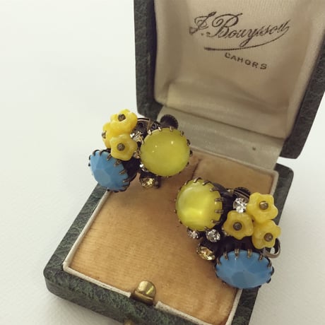 〖PIERCE・EARRING〗ドルチェヴィータ ピアス ターコイズブルー×イエロー