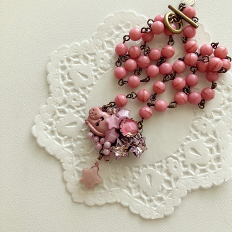 〖NECKLACE〗ピンクのねこネックレス