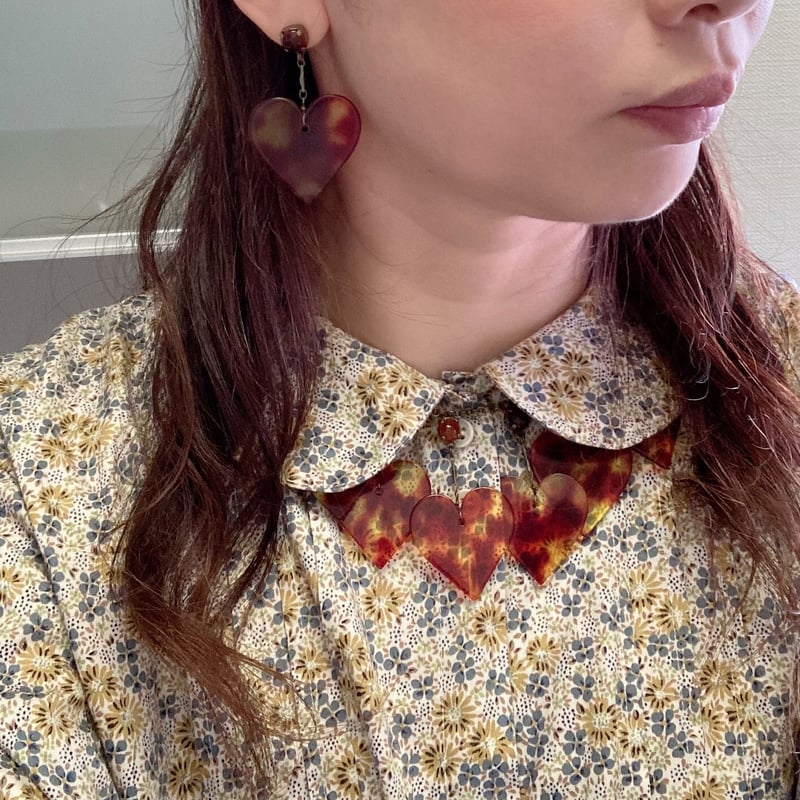 カナミビジュー♡ネックレス〜ハートです NECKLACE〗ハートネックレス べっこう色 | Kanami bijoux