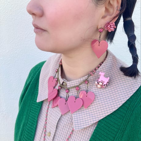 〖PIERCE･EARRINGS〗ピンクハートピアス・イヤリング