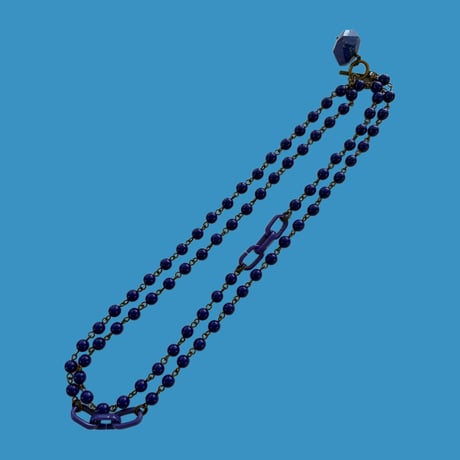 〖NECKLACE〗ボリュームロングネックレス　ネイビー