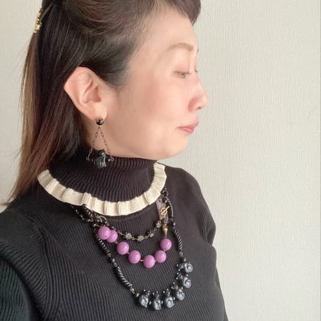 〖NECKLACE〗シリーズまるネックレス パープル×パープル