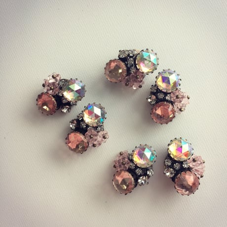 〖PIERCE・EARRING〗ドルチェヴィータピアス ピンク×クリスタルAB