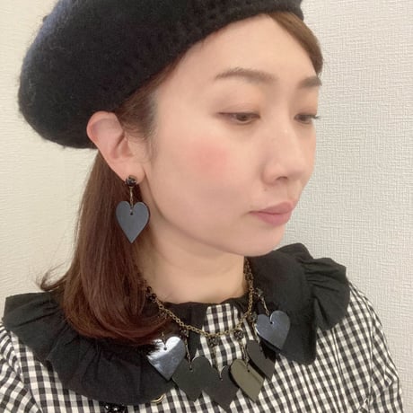 〖PIERCE・EARRING〗ブラックハートピアス