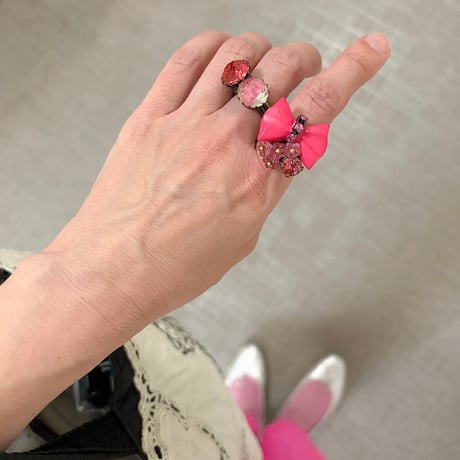 〖RING〗フューシャピンクリボンリング