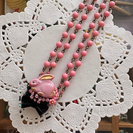 〖NECKLACE〗うさぎとリボンのネックレス