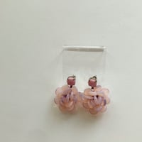 〖PIERCE･EARRINGS〗マリーフラワーピアス・イヤリング オパールピンク