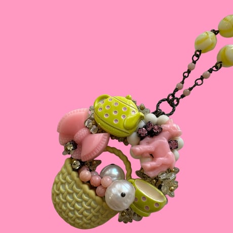 〖一点もの〗マイフェイバリットネックレス　イエローティータイム