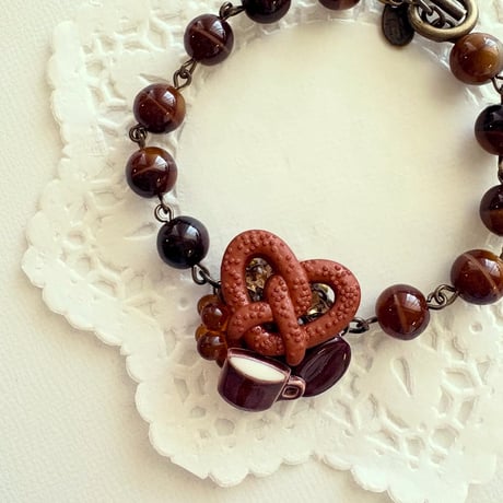 〖BRACELET〗プレッツェル×コーヒーブレスレット