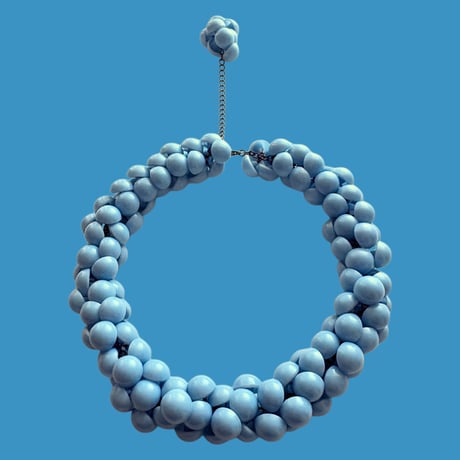 〖NECKLACE〗ベビーブルーボタンボリュームネックレス