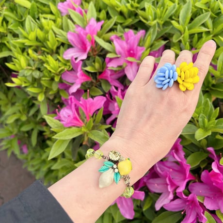 〖BRACELET〗ヴィンテージセルロイドレモンブレスレット