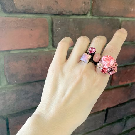 〖RING〗ヴィンテージオパーレッセントガラスリング