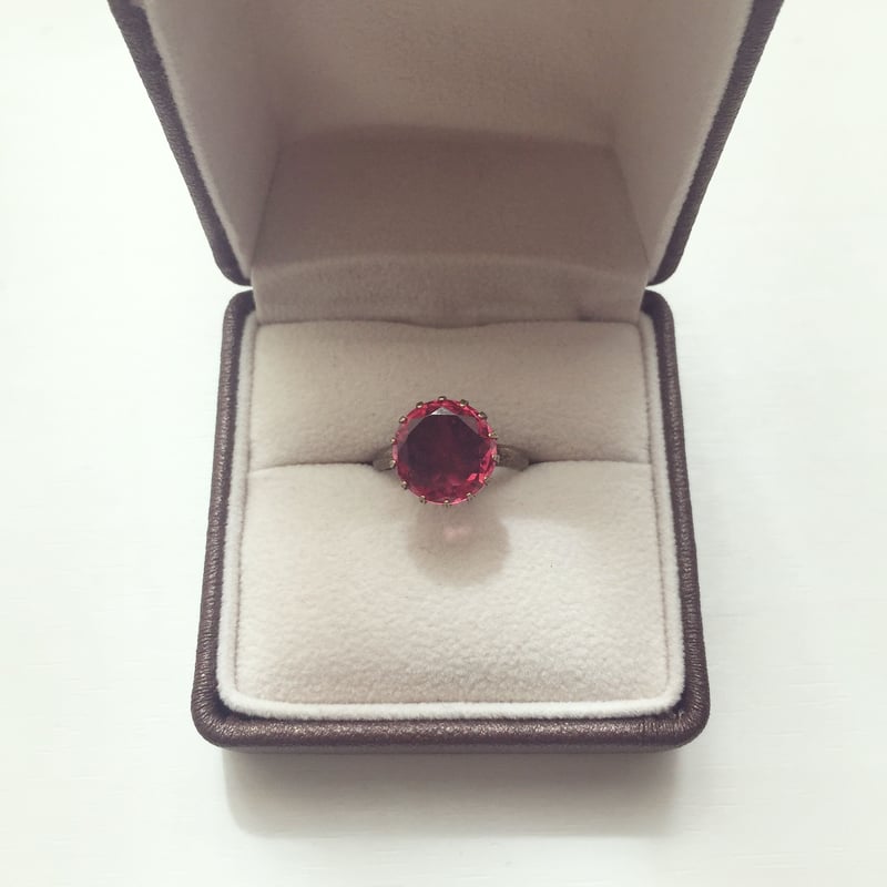 RING〗ヴィンテージラウンドリング大 濃いピンク | Kanami bijoux