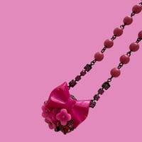 〖NECKLACE〗フューシャーピンクリボンのネックレス