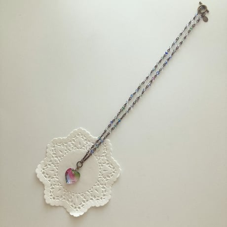 〖NECKLACE〗アイリスガラスハートネックレス