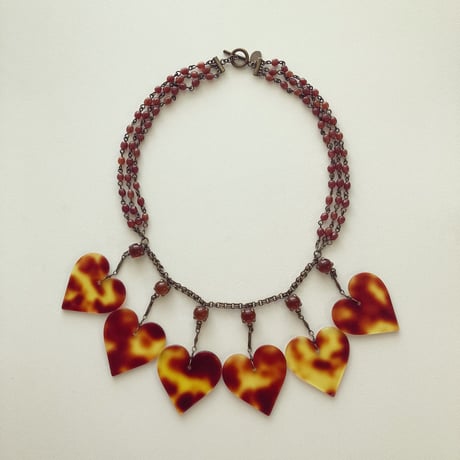 〖NECKLACE〗ハートネックレス　べっこう色