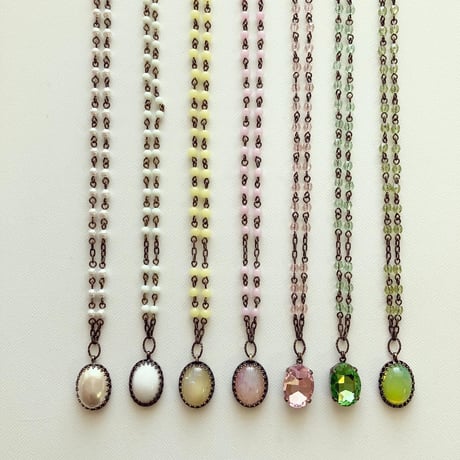〖NECKLACE〗ショートオーバルネックレス パール