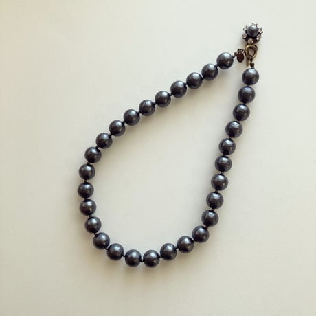 〖NECKLACE〗コットンパールネックレス　ブラック
