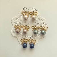 〖PIERCE･EARRINGS〗リボンコットンパールピアス