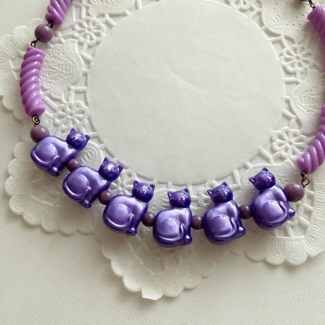 〖NECKLACE〗パープルネコネックレス