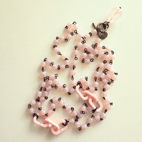 〖NECKLACE〗オパールピンクロングネックレス