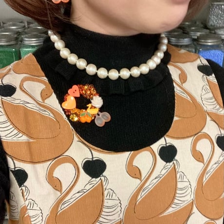 〖NECKLACE〗コットンパールショートネックレス　キスカ