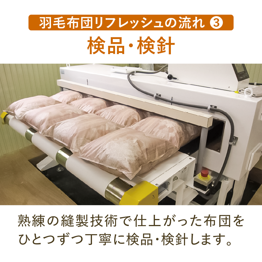 羽毛布団 増量 SDGS リフレッシュ羽毛 高密度生地 清潔 安心 日本製B⑦ 羽毛布団リフレッシュ（コットンサテン） | QuantoBasta