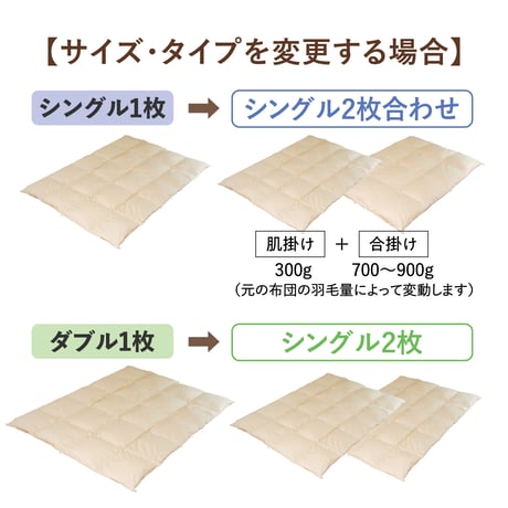 羽毛布団リフレッシュ（コットンサテン）
