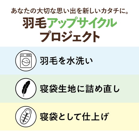 羽毛布団アップサイクル（寝袋兼肌掛け布団）