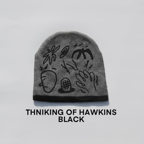 THINKING OF HAWKINS KNIT CAP / BLACK