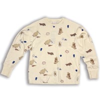 CAT&DOG WAFFLE TOPS / IVORY