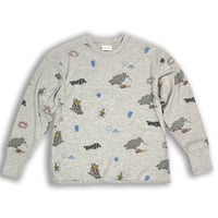 CAT&DOG WAFFLE TOPS / GRAY