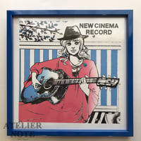 シルクスクリーン・レコードジャケット作品 “Marie’s Acoustic Guitar” 青・額装
