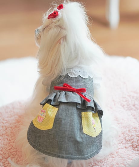 【Jeanie Love 】Ribbon Sweets Dress （リボンスイーツドレス）グレー　XS/Sサイズ
