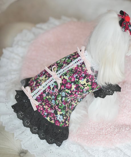 【Botanical Love】Floral Black  Blouse（フローラルブラックドレス） XS/S サイズ