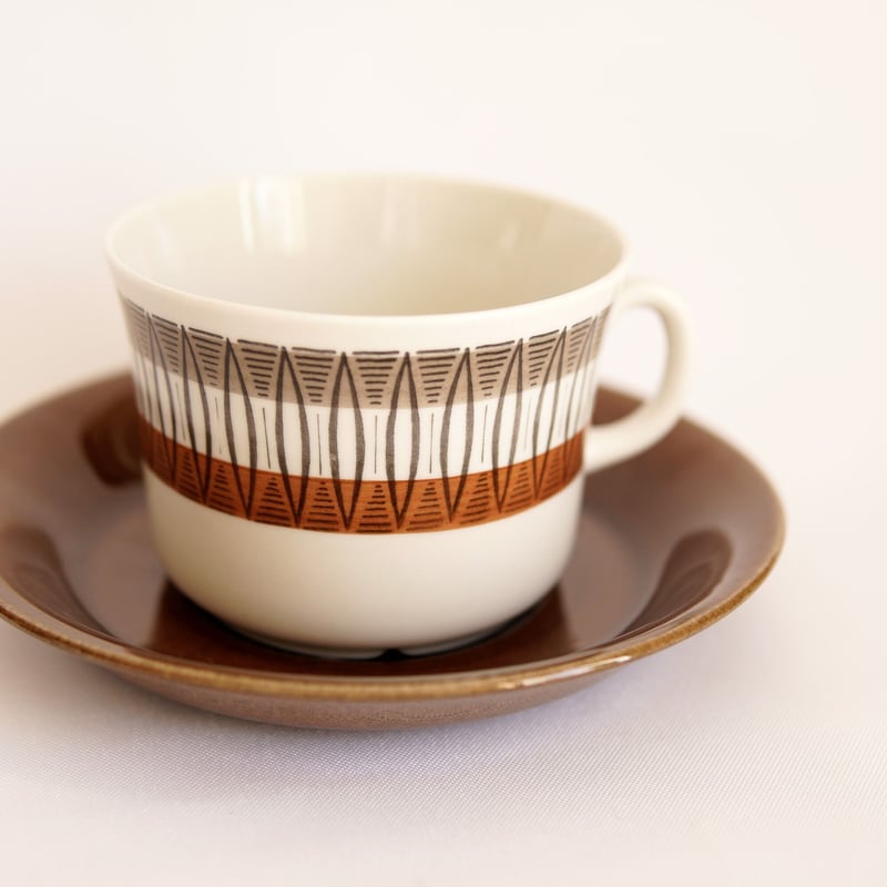 希少色！ スウェーデン製 Upsala Ekeby Gefle olive カップ＆ソーサー オリーブグリーン ゲフレ コスモス 北欧食器  アンティーク_220831 it1852 | ヴィンテージ雑貨のお店 Callum shop powered by BASE