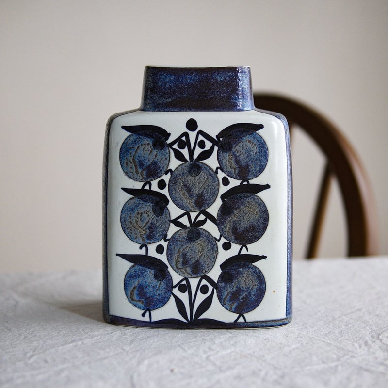 テネラ　ロイヤルコペンハーゲン　花瓶　青い花年代1969-73年