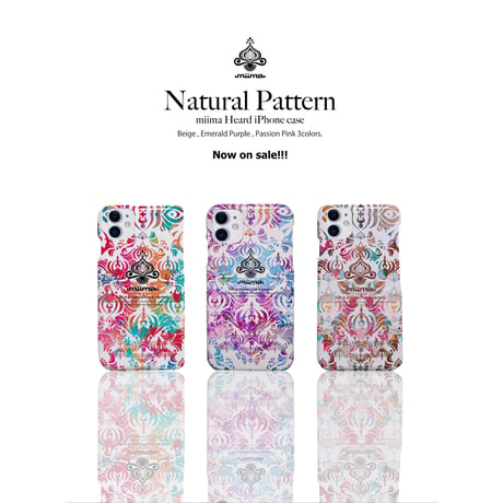 【ハードケース】Natural pattern iPhoneケース(Beige/Emerald Purple/Passion Pink)3colors
