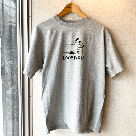 LOVEPAKUオリジナルTシャツ LOVEPAGU (ヘザーグレー) ステッカー付き