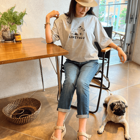 LOVEPAKUオリジナルTシャツ LOVEPAGU (ヘザーグレー) ステッカー付き