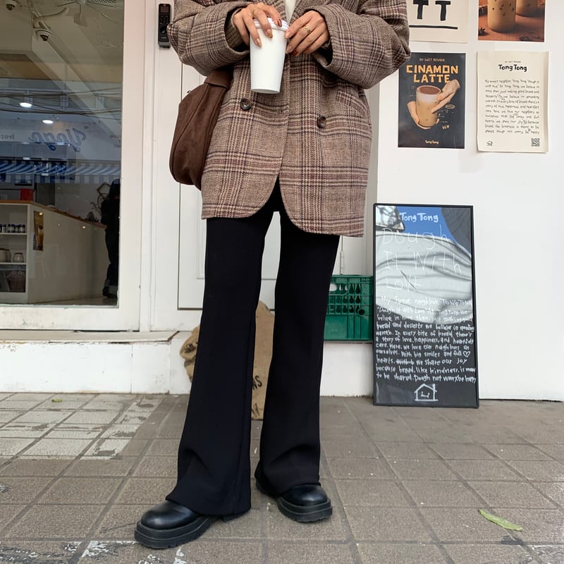 BLATE 裏起毛フレアパンツ 裏起毛細見えフレアパンツ | BLATE