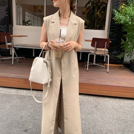 上質ニュアンステーラードロングジレ