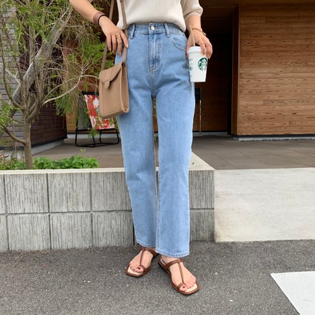 ウエストゴムテーパードデニム