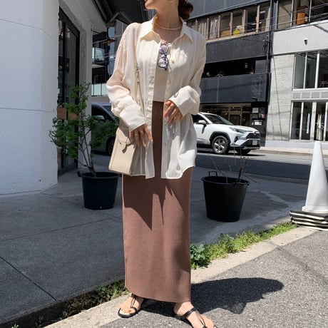 シンプル美ラインニットタイトスカート 新色
