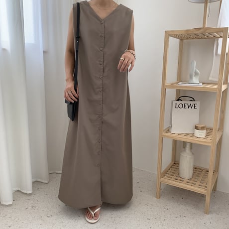 2WAYバックボタンロングワンピース