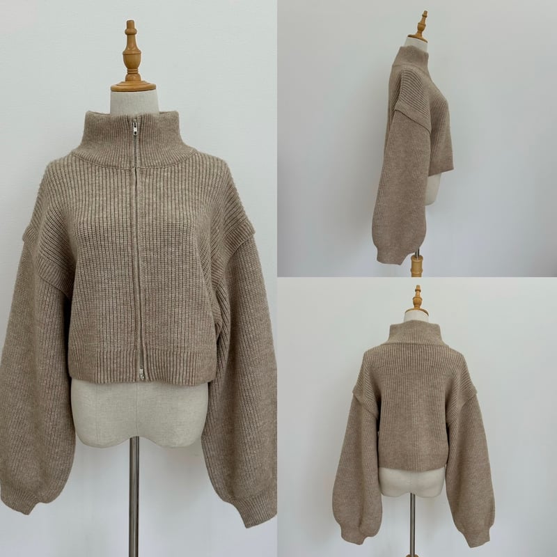 2wayハイネックダブルジップニット | BLATE