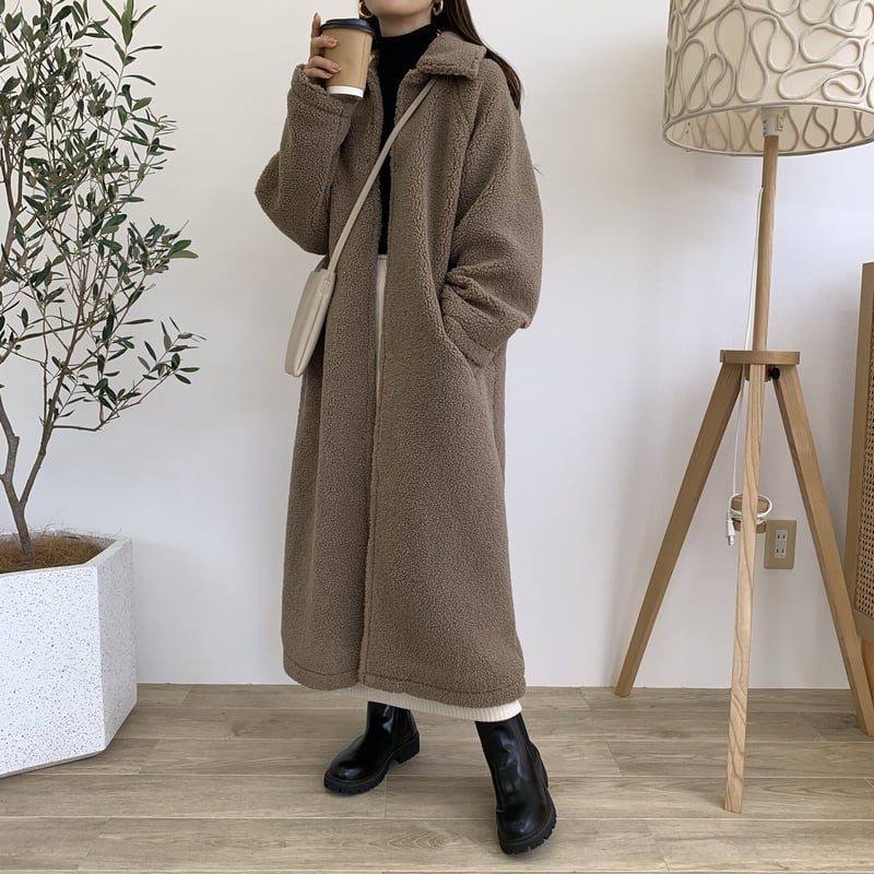 ackb ボアロングコート　（boa long coat）ポケットあり