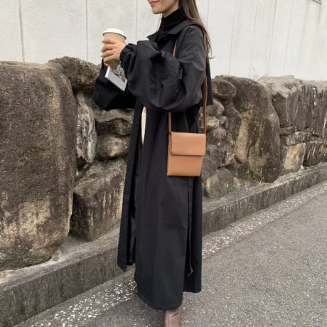 ステンカラーボリュームスリーブコート